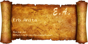 Erb Anita névjegykártya